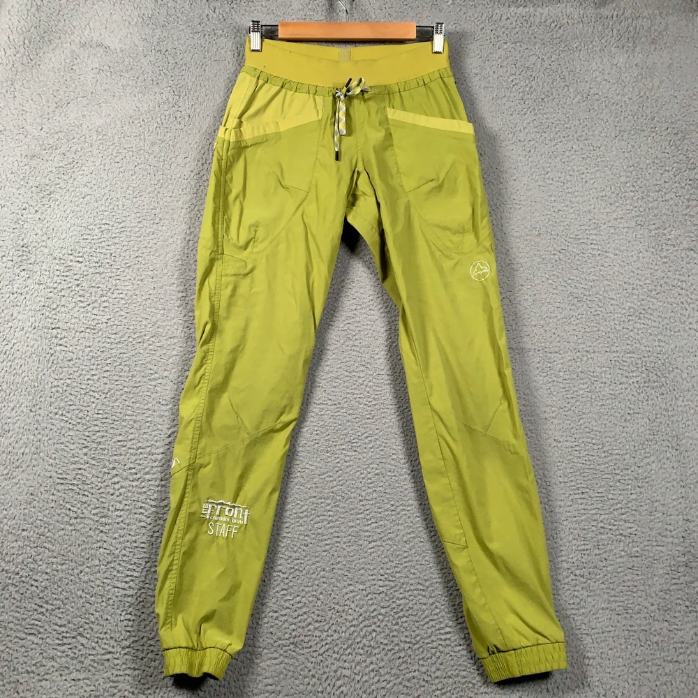 La Sportiva Mantra Pant Womens Medium M Yellow Rock Climbing Staff Jogger Hiking